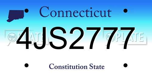 4JS2777 Connecticut License Plate