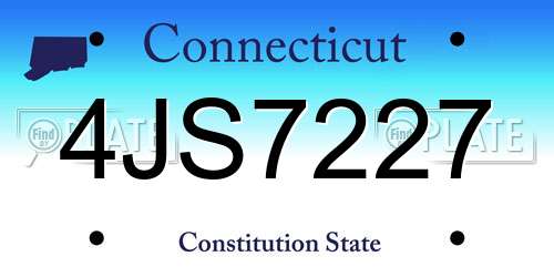 4JS7227 Connecticut License Plate