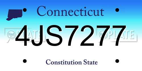 4JS7277 Connecticut License Plate