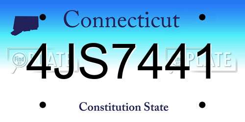 4JS7441 Connecticut License Plate