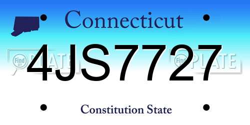 4JS7727 Connecticut License Plate