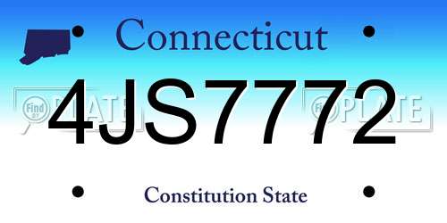 4JS7772 Connecticut License Plate