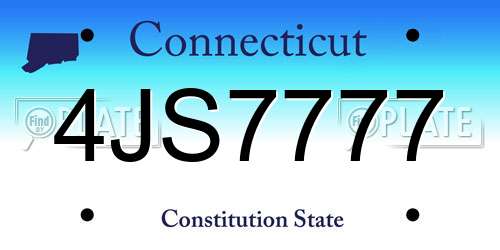 4JS7777 Connecticut License Plate