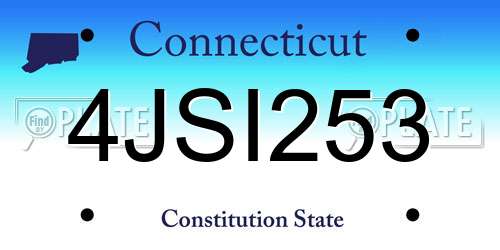 4JSI253 Connecticut License Plate