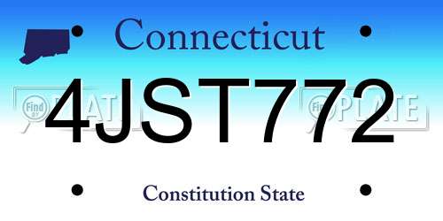 4JST772 Connecticut License Plate
