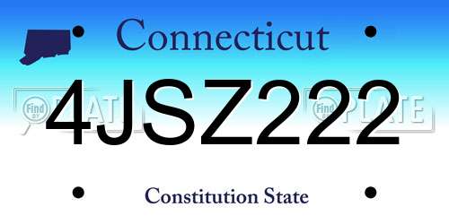 4JSZ222 Connecticut License Plate