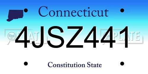 4JSZ441 Connecticut License Plate