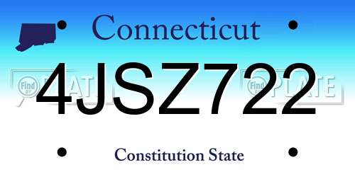 4JSZ722 Connecticut License Plate