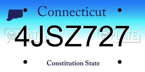 4JSZ727 Connecticut License Plate