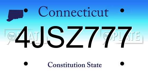 4JSZ777 Connecticut License Plate