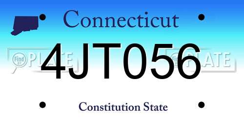 4JT056 Connecticut License Plate