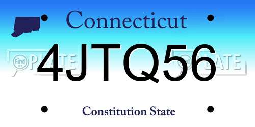 4JTQ56 Connecticut License Plate