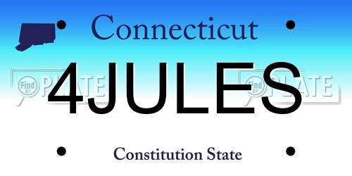 4JULES Connecticut License Plate