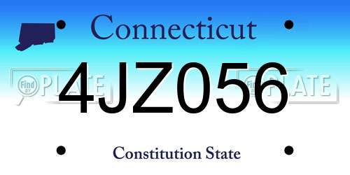 4JZ056 Connecticut License Plate