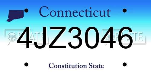 4JZ3046 Connecticut License Plate