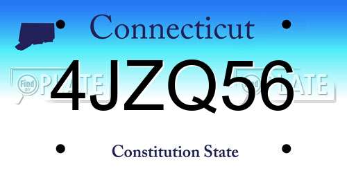 4JZQ56 Connecticut License Plate