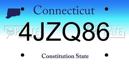 4JZQ86 Connecticut License Plate