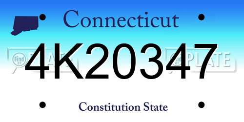 4K20347 Connecticut License Plate