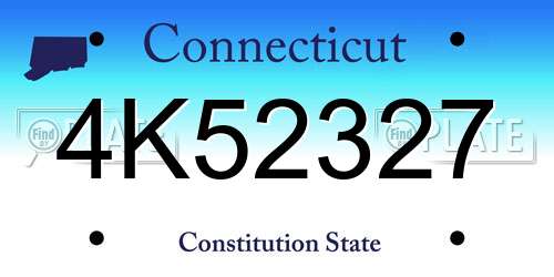 4K52327 Connecticut License Plate