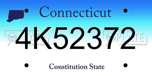 4K52372 Connecticut License Plate