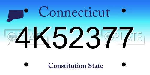 4K52377 Connecticut License Plate