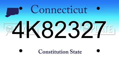 4K82327 Connecticut License Plate