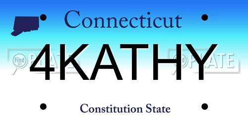 4KATHY Connecticut License Plate