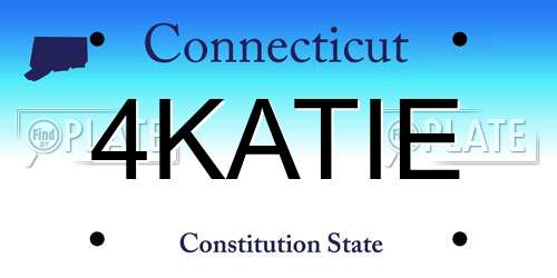 4KATIE Connecticut License Plate