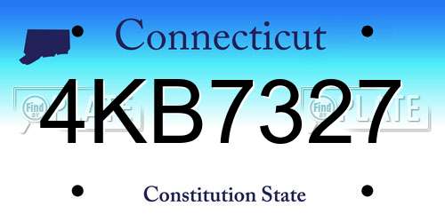 4KB7327 Connecticut License Plate