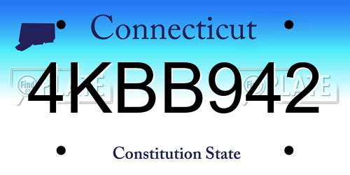 4KBB942 Connecticut License Plate