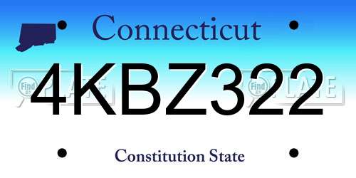 4KBZ322 Connecticut License Plate