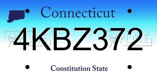 4KBZ372 Connecticut License Plate