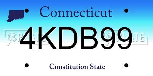 4KDB99 Connecticut License Plate