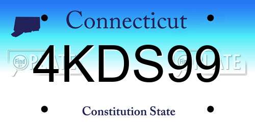 4KDS99 Connecticut License Plate