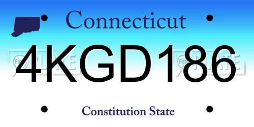 4KGD186 Connecticut License Plate