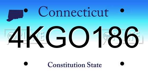 4KGO186 Connecticut License Plate