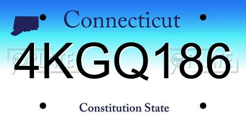 4KGQ186 Connecticut License Plate