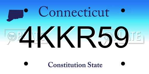 4KKR59 Connecticut License Plate