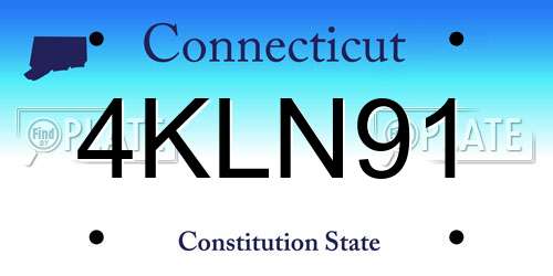 4KLN91 Connecticut License Plate