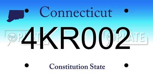 4KR002 Connecticut License Plate