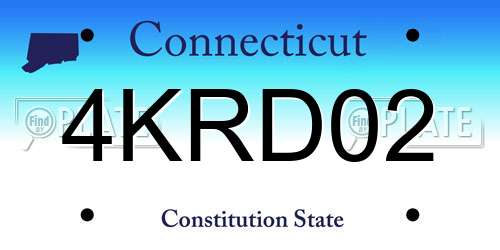 4KRD02 Connecticut License Plate