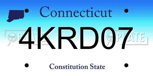4KRD07 Connecticut License Plate
