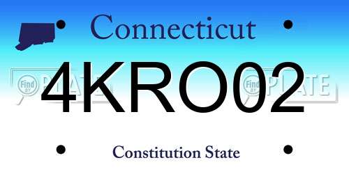 4KRO02 Connecticut License Plate