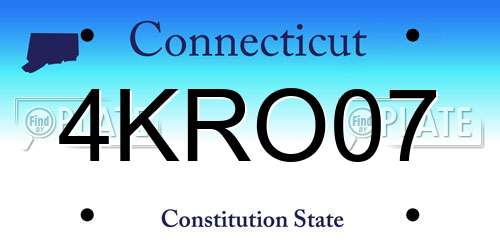 4KRO07 Connecticut License Plate