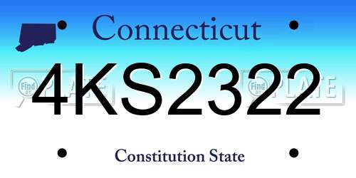 4KS2322 Connecticut License Plate