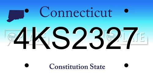 4KS2327 Connecticut License Plate