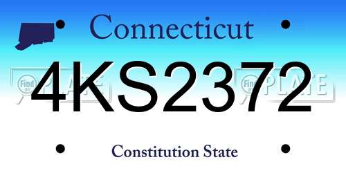 4KS2372 Connecticut License Plate