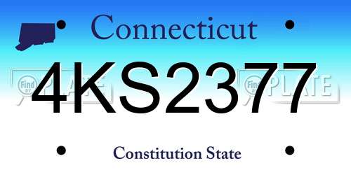 4KS2377 Connecticut License Plate