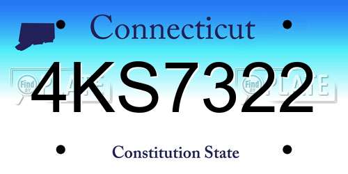 4KS7322 Connecticut License Plate