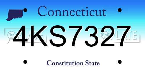 4KS7327 Connecticut License Plate